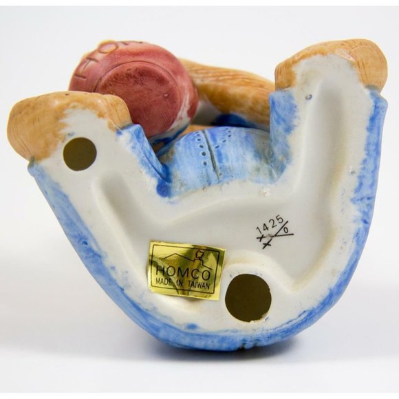 Homco Hand Painted Bisque Porcelain Bear with Honey Pot Figurine #1425 - Picture 6 of 6